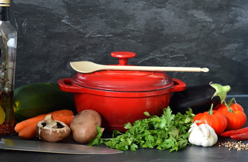 cook, vegetables, pot